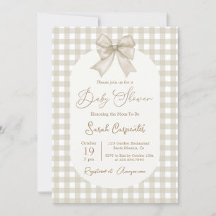 Baby shower Bow Invitation neutre avec arc