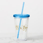 baby shower Boy Acryl Drinkbeker (Achterkant)