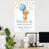 Baby shower Boy Bear Affiche de bienvenue (Bureau à domicile)
