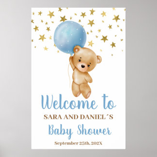Baby shower Boy Beer Welkomstteken Poster