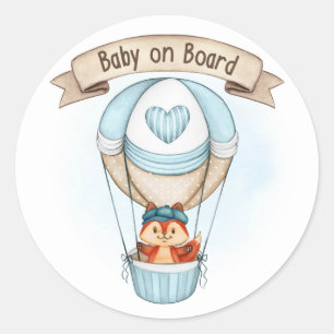 Baby shower Boy Blue Ronde Sticker