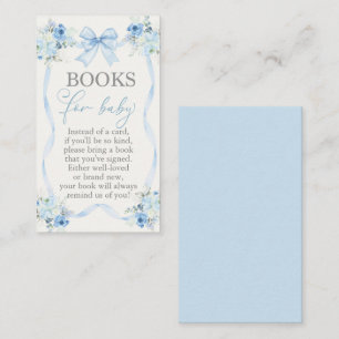 Baby shower Boy Boeken voor Baby Kaart met strik