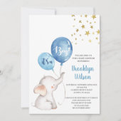 baby shower Boy Elephant Invitation (Devant)