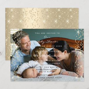 Baby shower Boy Girl Photo Boy Girl Confetti Kaart