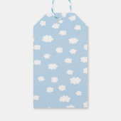 Baby shower Boy Line Art Blue Sky & Clouds Cadeaulabel (Achterkant)