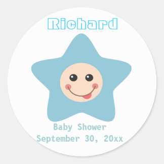 Baby shower Boy Sticker Invite