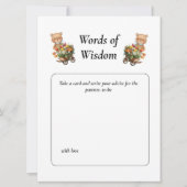 Baby shower Boy Teddy Rustic Floral Wisdom Kaart (Voorkant)