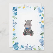 Baby shower Boy | Uitnodiging | nijlpaard (Achterkant)