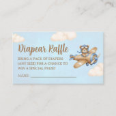 Baby Shower Boy with Cute Flying Teddy Bear Informatiekaartje (Voorkant)