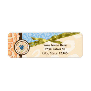 Baby shower Boys Blue Safari Thema Uitnodiging Etiket