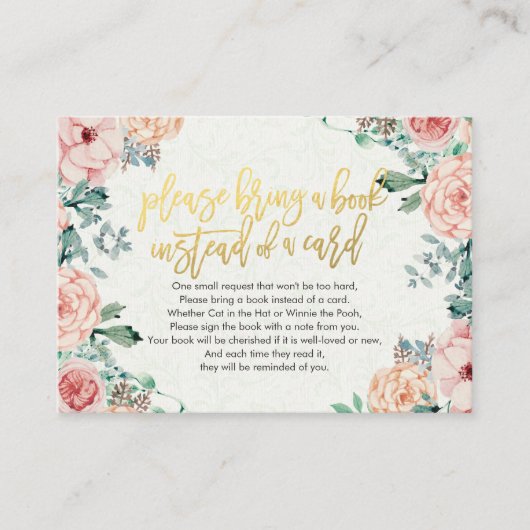 Baby shower Breng alsjeblieft een boek in plaats v Informatiekaartje (Voorkant)