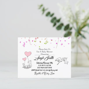 Baby shower Briefkaart