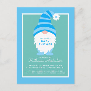 BABY SHOWER Briefkaart met blauwe streep genoom