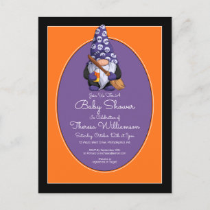 BABY SHOWER   Briefkaart voor uitnodiging Gnome Ha