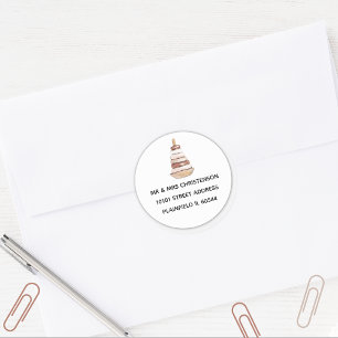 Baby shower Bruin & Wit Ring Speelgoed Adres Ronde Sticker