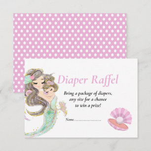 Baby Shower Bruine Zeemeermin Raffel Onder de Zee Kaart