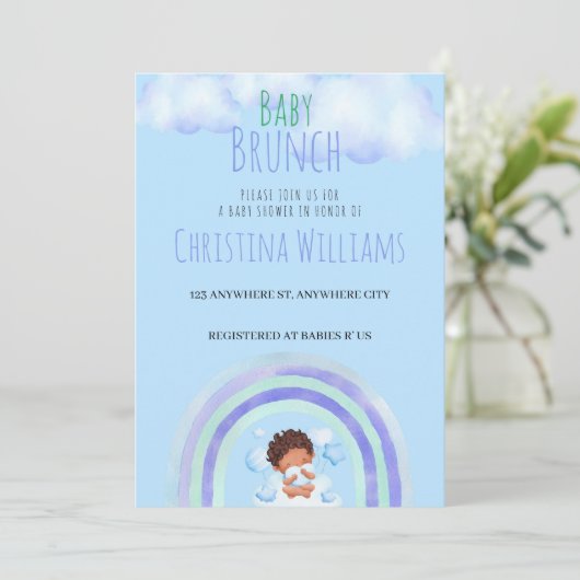 Baby shower Brunch Invitation (Debout devant)