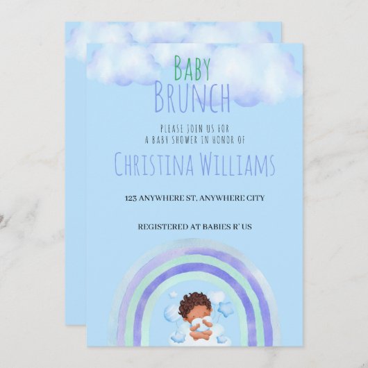 Baby shower Brunch Invitation (Devant / Derrière)