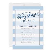 baby shower Brunch Invitation Stripes Boy