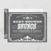 Baby Shower | BRUNCH | schoolbord Uitnodiging Briefkaart (Voorkant / Achterkant)