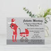 Baby shower Brunette Invitation (Debout devant)