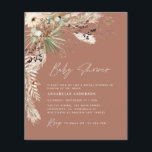 Baby shower budget pampas moderne terre cuite boho<br><div class="desc">Baby shower budget pampas herbe et eucalyptus moderne boho élégant design d'invitation de la fête photo élégante. Dans une terre cuite contemporaine,  vert sauge,  naturel,  crème et noir colorway.</div>