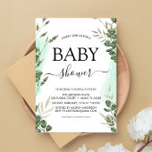Baby shower Budget Vert Eucalyptus Invitations