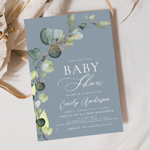 Baby shower Budget Vert Eucalyptus Invitations
