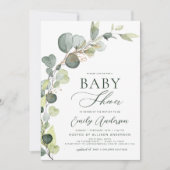 Baby shower Budget Vert Eucalyptus Invitations (Devant)