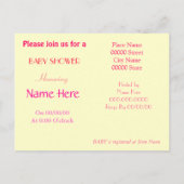 baby shower budgétaire Invitation (Dos)