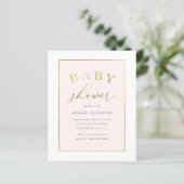 Baby shower budgettaire chic Blush Pink Gold Typog (Staand voorkant)