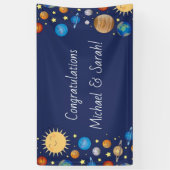 Baby shower buitenruimte Galaxy Universe sterren Spandoek (Verticaal)
