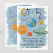 Baby shower buitenruimteukenjongen kaart (Voorkant / Achterkant)