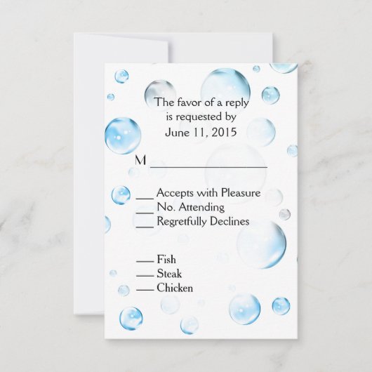 Baby shower Bulles bleues RSVP (Devant)