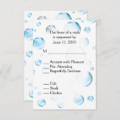 Baby shower Bulles bleues RSVP (Devant / Derrière)