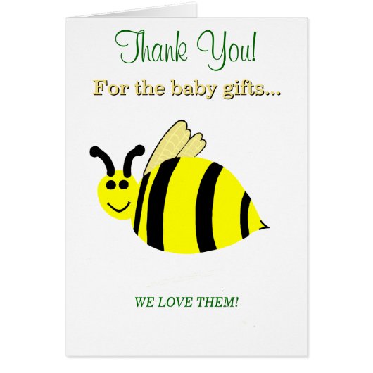Baby Shower Bumble Bee Thank You (Voorkant)