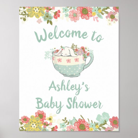 Baby shower Bunny Affiche de bienvenue (Devant)
