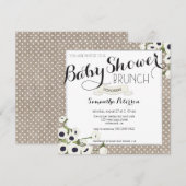 Baby shower Burlap Flowers Brunch Invitation (Devant / Derrière)
