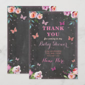 Baby shower Butterfly Hartelijk dank Kaart (Voorkant / Achterkant)