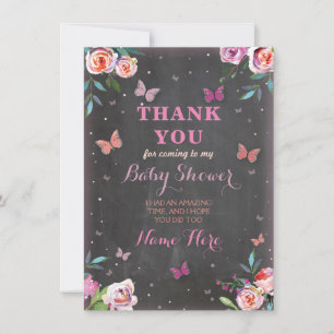 Baby shower Butterfly Hartelijk dank Kaart