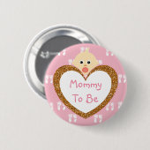 Baby shower Button Roze voetafdrukken (Voorkant /achterkant)