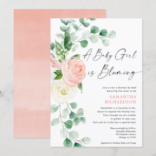 Baby shower by Mail baby meisje bloeit in het voor Kaart