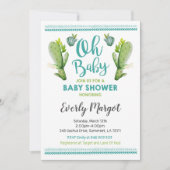 Baby shower Cactus Invitation Douche Succulente (Devant)
