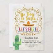 Baby shower Cactus Invitation Gold (Devant)