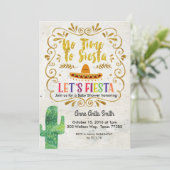 Baby shower Cactus Invitation Gold (Debout devant)