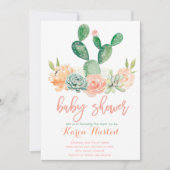 Baby shower Cactus invitation succulent (Devant)