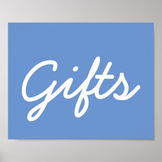 Baby shower Cadeausetabel Poster - Blauw (Voorkant)