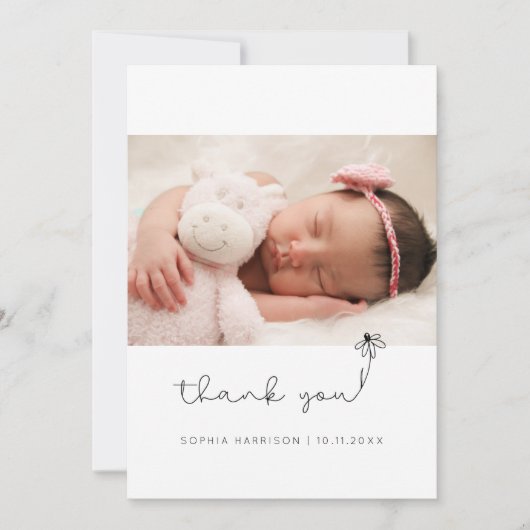 Baby shower Cadeflat Hartelijk dank Bedankkaart (Voorkant)