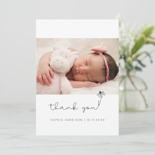 Baby shower Cadeflat Hartelijk dank Bedankkaart (Staand voorkant)