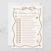 Baby shower Café Devinez Qui Joue Carte (Devant)